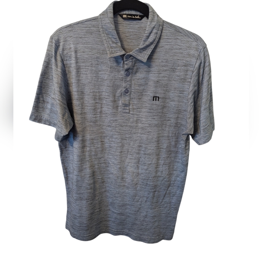 Travis Mathew Short-sleeve polo Light blue black heather Medium